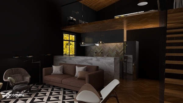 Princess Leila Juno Boyonas的装修设计方案Loft Living Room