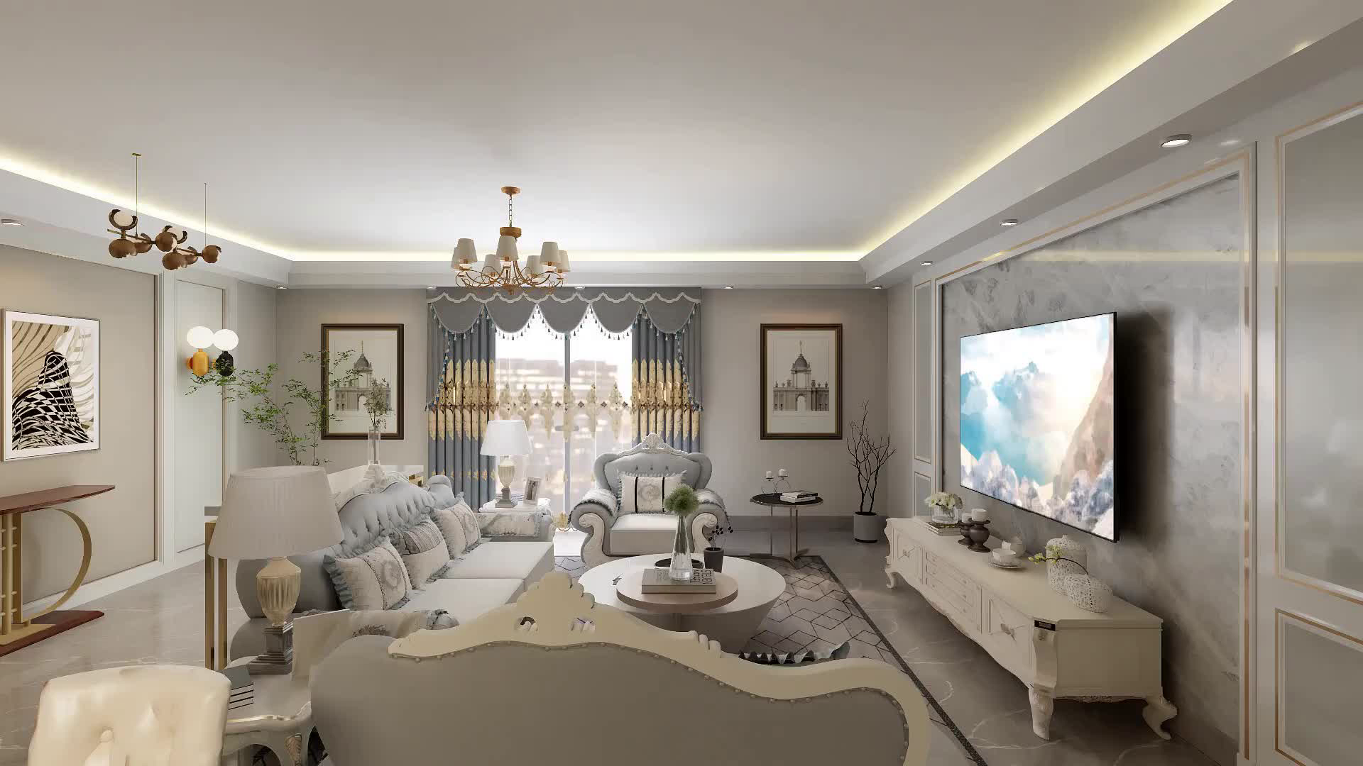 sucupirahdesigns的装修设计方案45 Sqm Living Room in Classic French Style